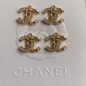 Chanel Gold Crystal Charms